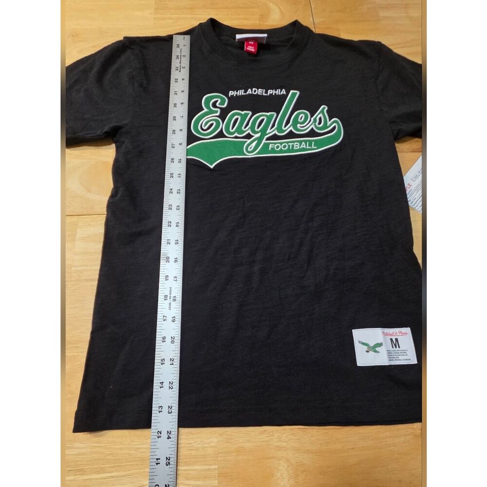 Mitchell & Ness Philadelphia Eagles Youth Medium M 10/12 Black T-Shirt Retro - Picture 7 of 11